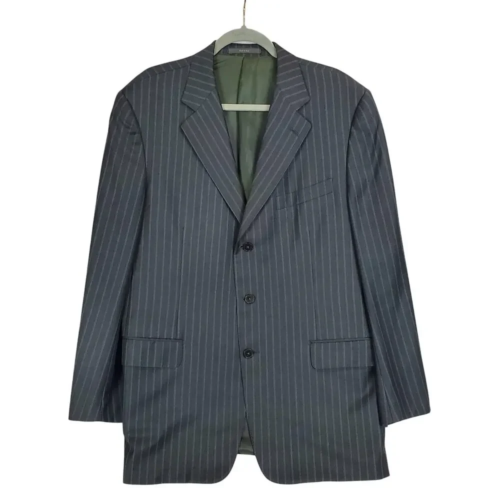 Ermenegildo Zegna Trofeo Gray Suit Jacket 54R EU 44 US XL Wool Sport Coat Italy